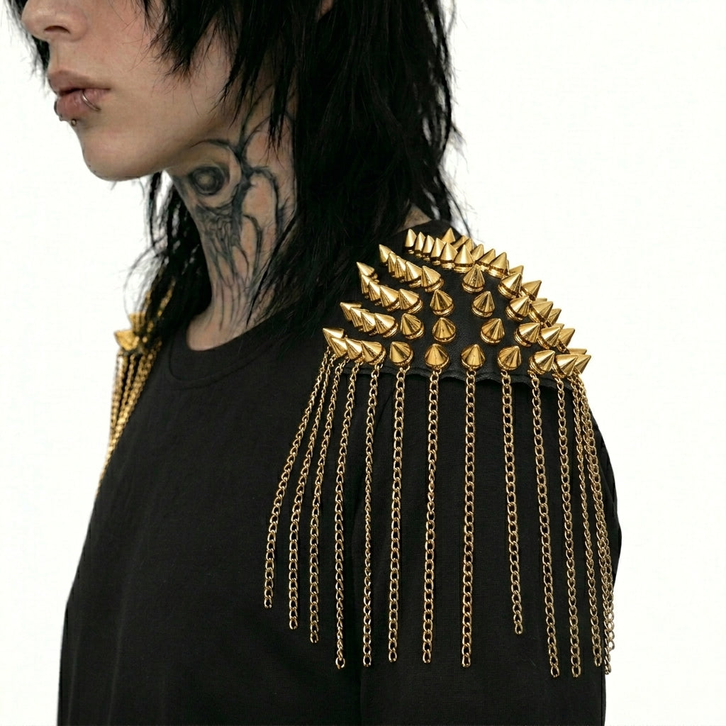 Chain tassel punk shoulder epaulettes