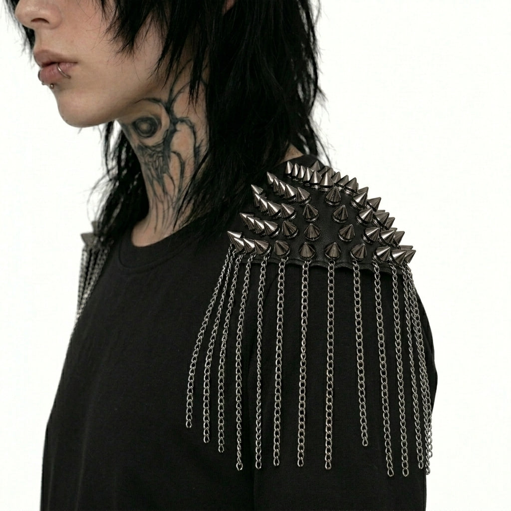 Chain tassel punk shoulder epaulettes