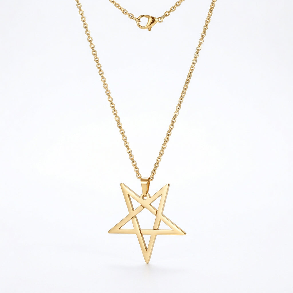 Inverted Pentagram Pendant Necklace