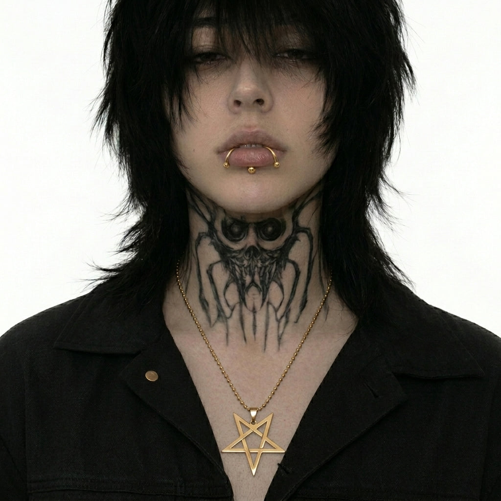 Inverted Pentagram Pendant Necklace