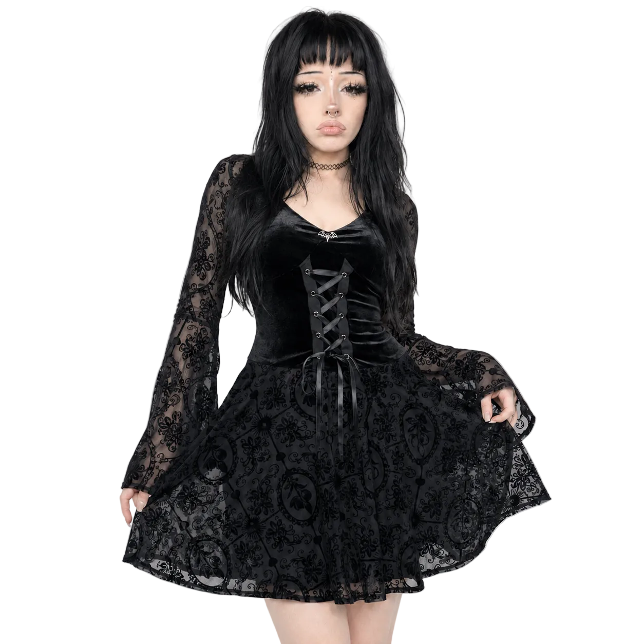 Black Gothic Lace Dress Collection — Mini, Corset & Maxi Variations