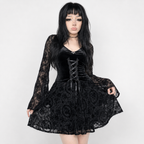 Black Gothic Lace Dress Collection — Mini, Corset & Maxi Variations
