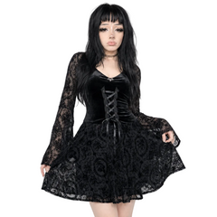 Black Gothic Lace Dress Collection — Mini, Corset & Maxi Variations