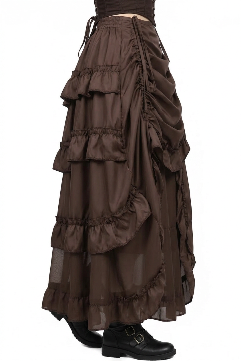 Red High Low Gothic Skirt
