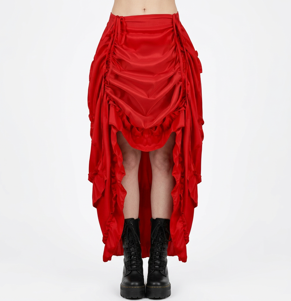Red High Low Gothic Skirt