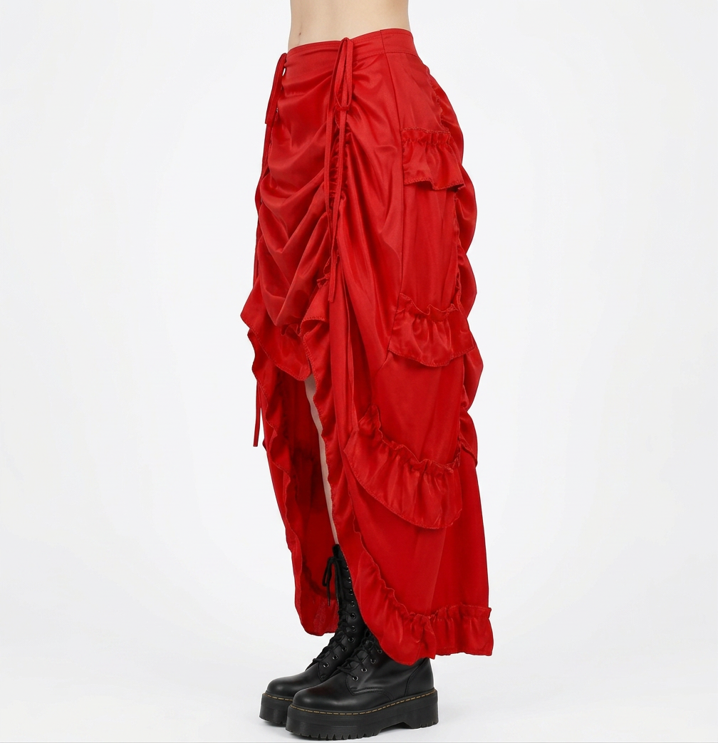 Red High Low Gothic Skirt