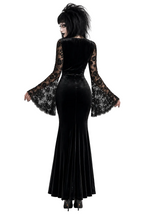 Black Velvet Gothic Mini Dress