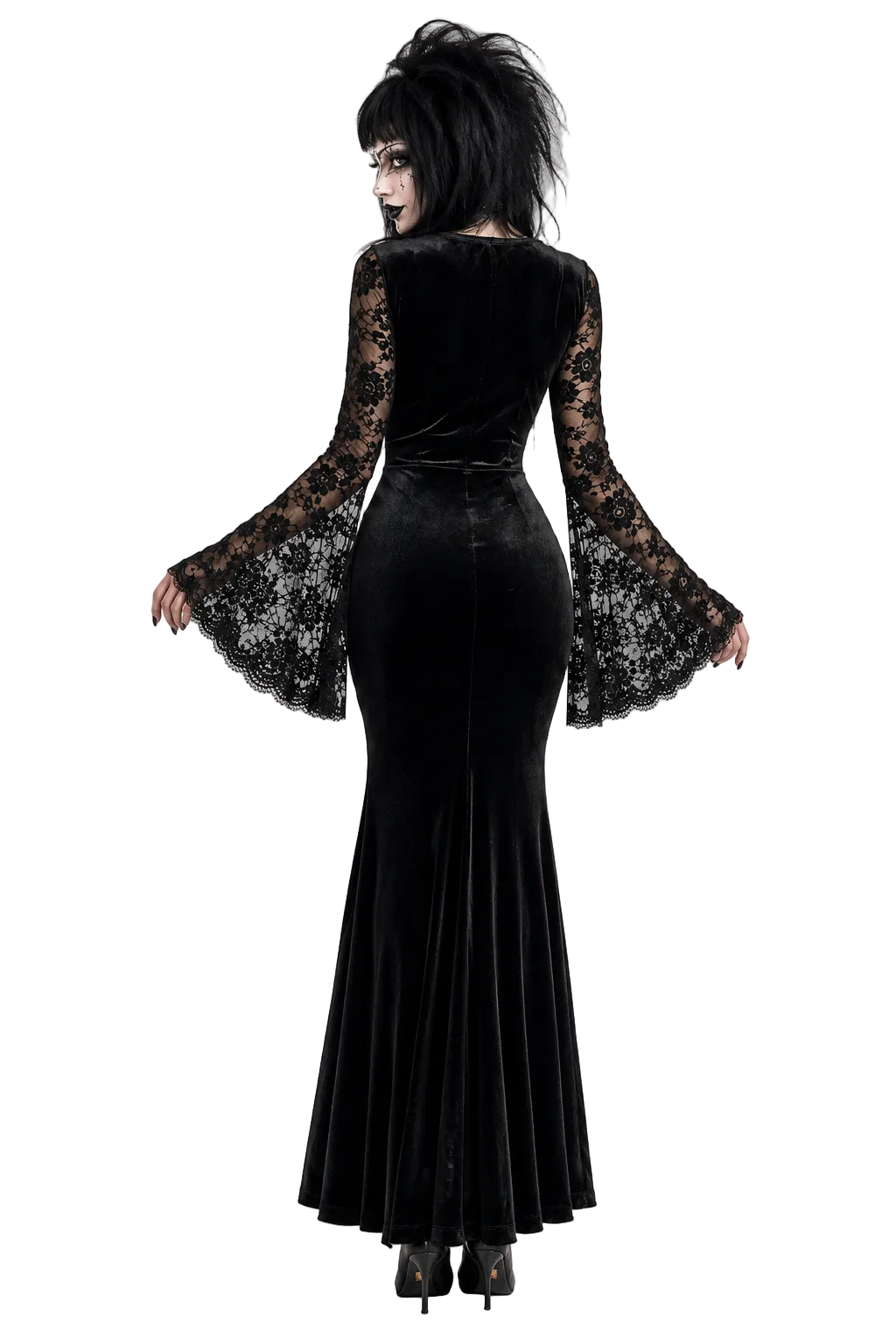 Black Velvet Gothic Mini Dress