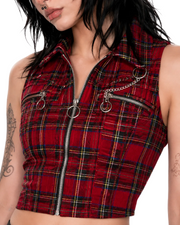 Plaid Chain Crop Cami