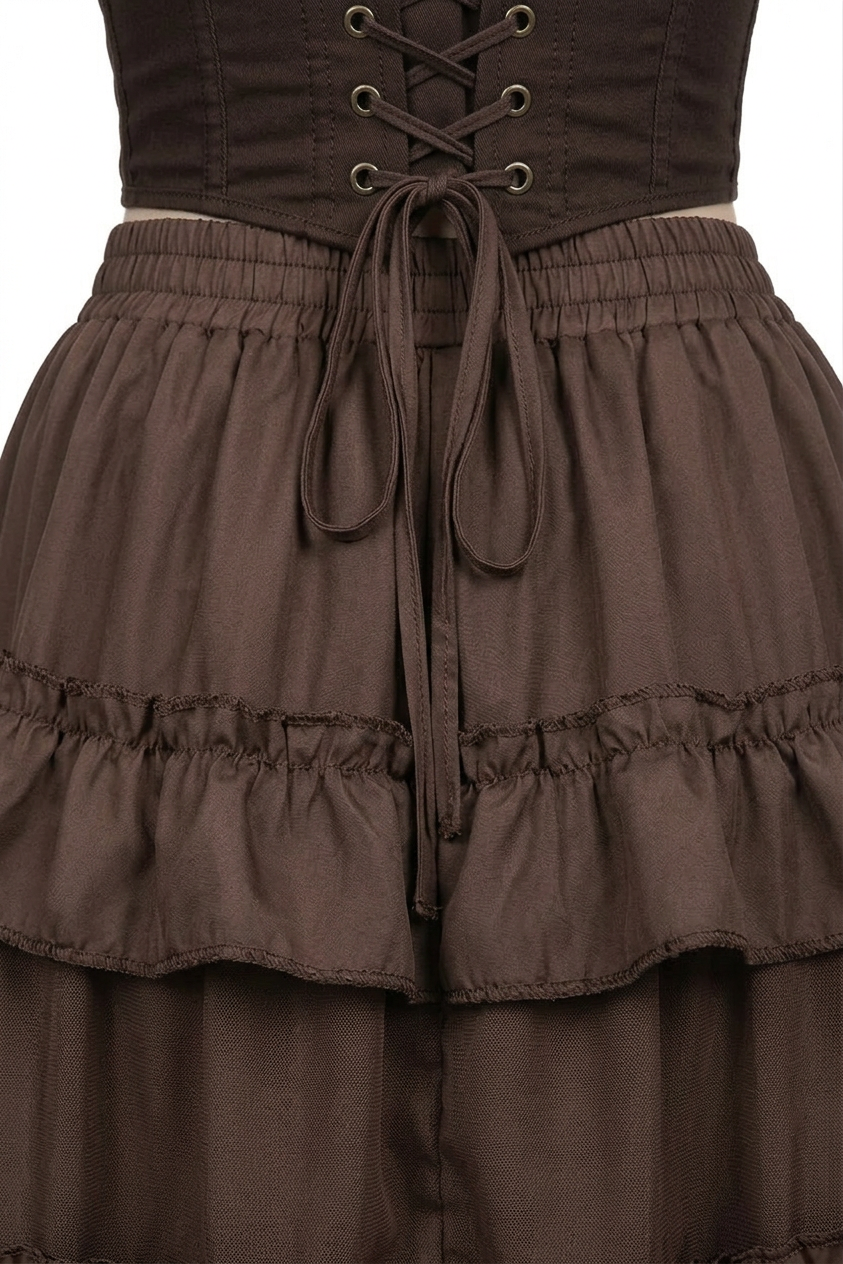 Red High Low Gothic Skirt