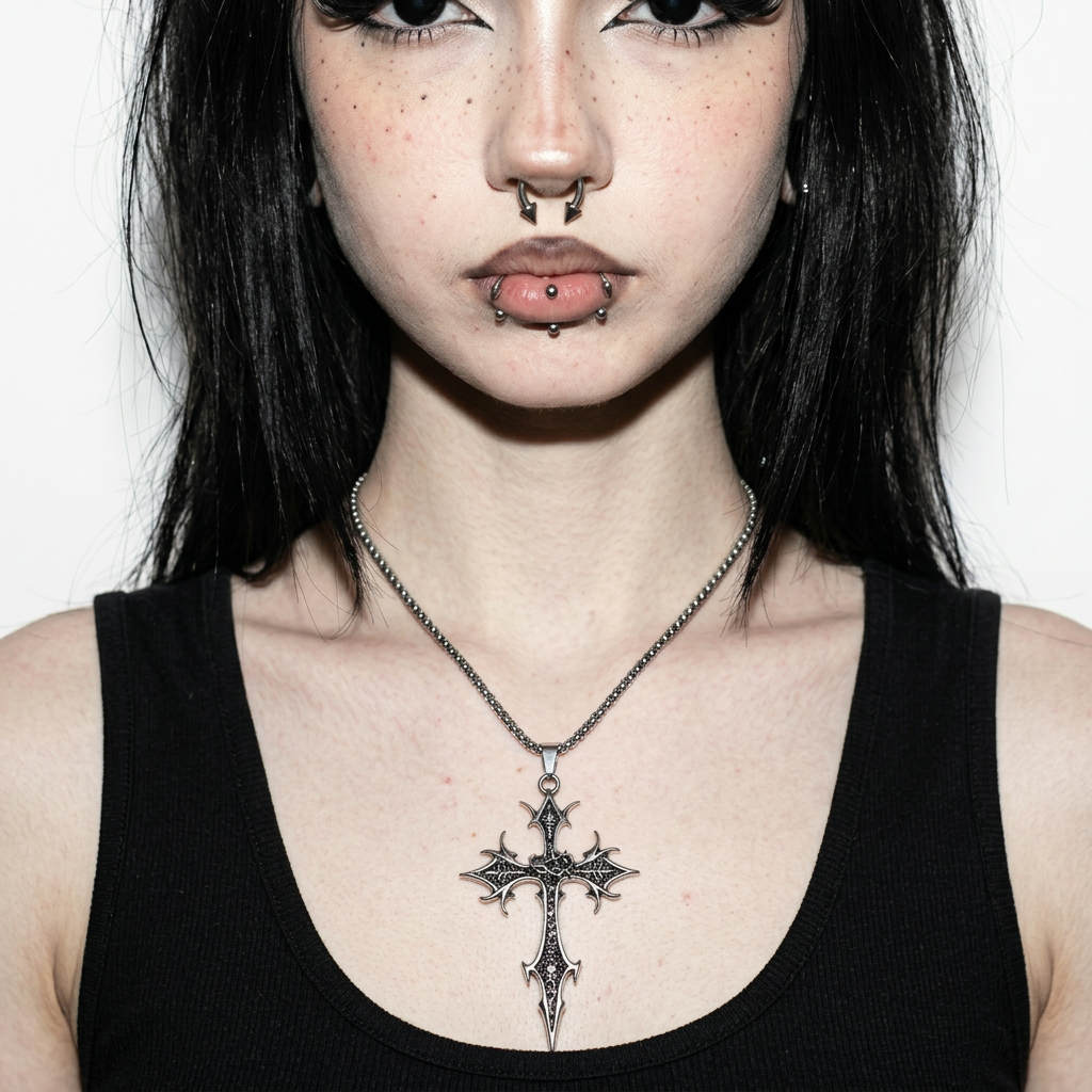 Gothic Cross Pendant Necklace