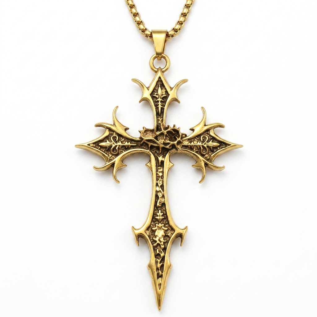 Gothic Cross Pendant Necklace
