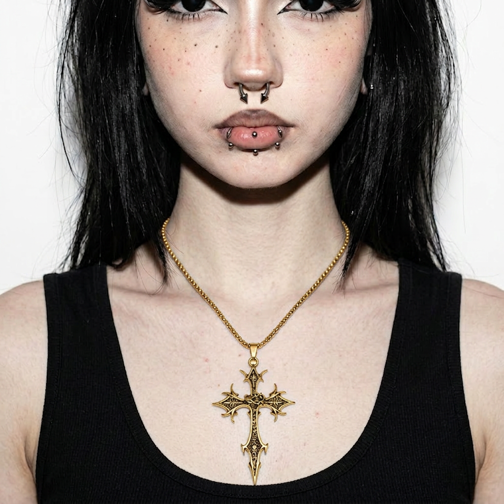 Gothic Cross Pendant Necklace