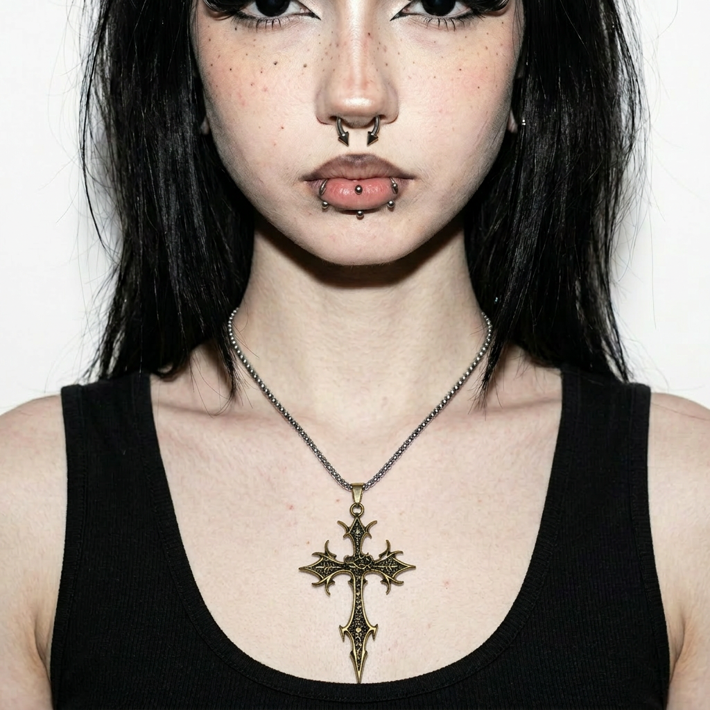 Gothic Cross Pendant Necklace