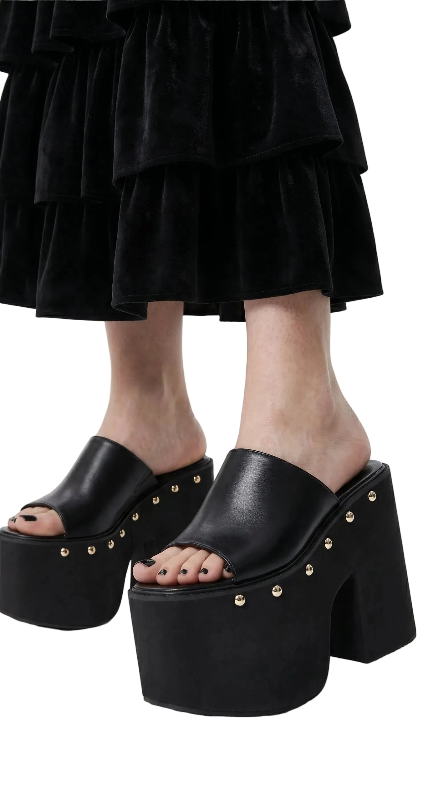 Platform Wedge Heel Sandals — 14 cm Heel, Gothic Dark Alt
