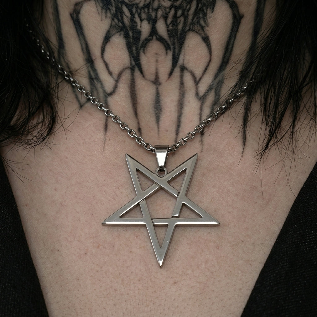 Inverted Pentagram Pendant Necklace