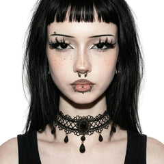 Black Crystal Lace Choker