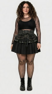 Punk Plaid A-Line Mini Skirt — Plus Size