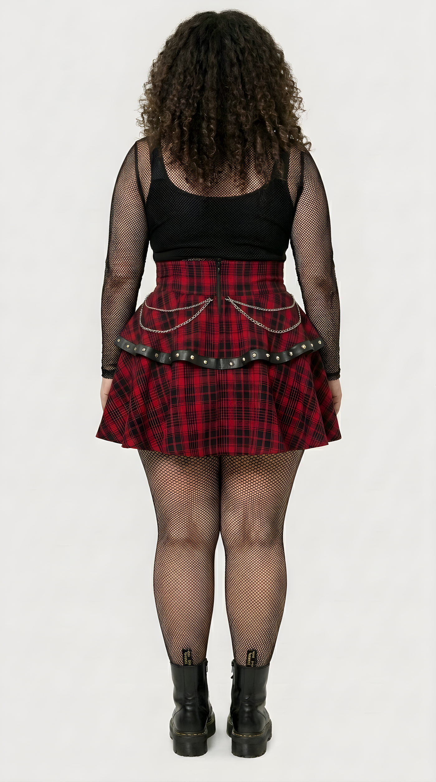 Punk Plaid A-Line Mini Skirt — Plus Size
