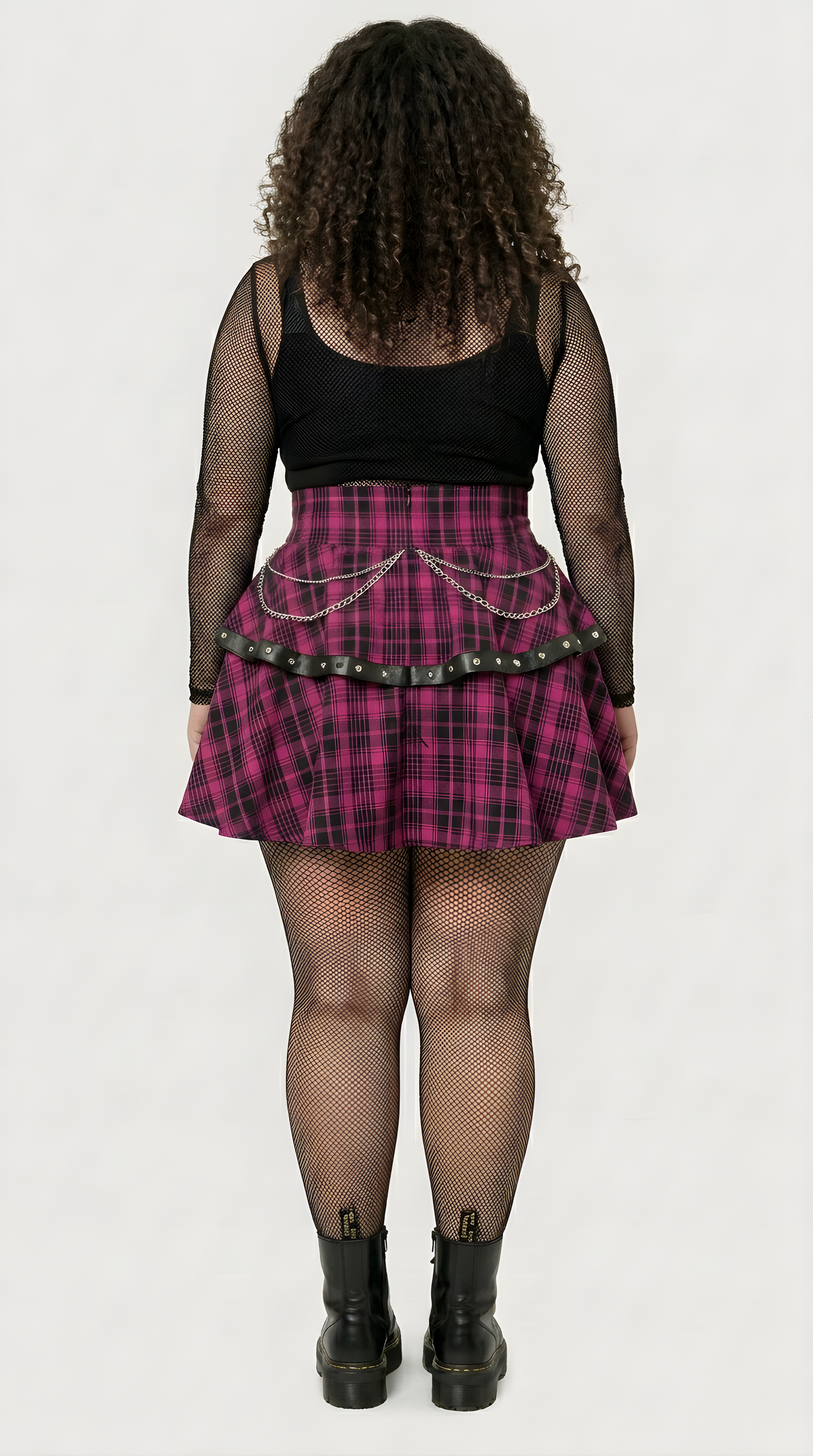 Punk Plaid A-Line Mini Skirt — Plus Size