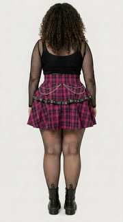 Punk Plaid A-Line Mini Skirt — Plus Size
