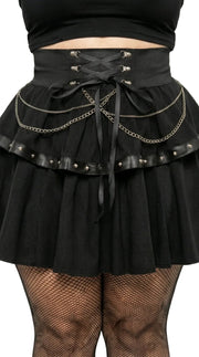 Punk Plaid A-Line Mini Skirt — Plus Size